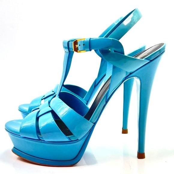 🌷❤️‍🔥SPRING SALE 🔥 FINAL PRICE🌷💥Saint Laurent Tribute Patent Sandals 38.5 - Picture 1 of 12